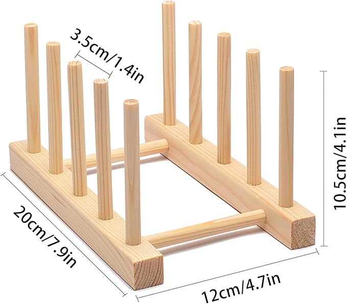 Kunovo Bamboo Dish Rack, Pot lid/Plate/Cutting Board Organizer - Image 6