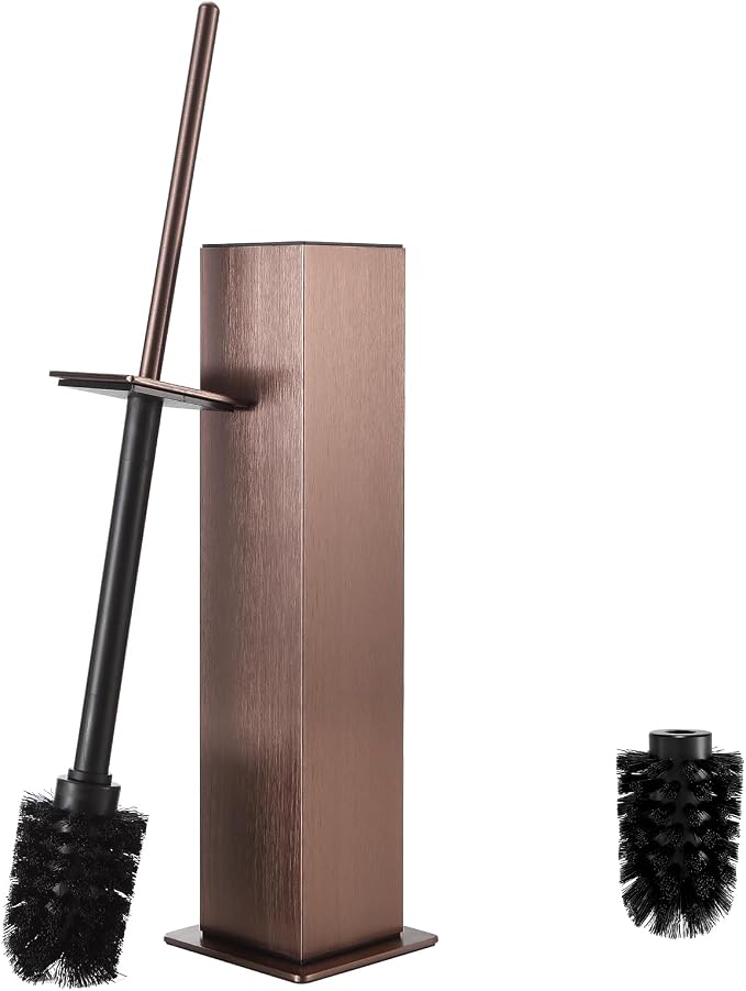 Toilet Brush and Holder Floor Standing, Brushed Rose Gold by BVLBath