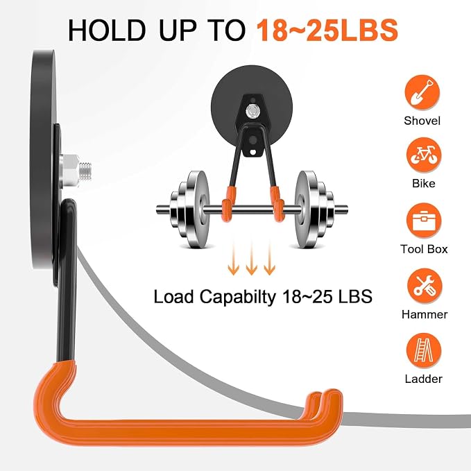 ENUODA Strong Magnetic Hooks Heavy Duty Magnetic Tool Holder Large Magnet Hooks - Image 5