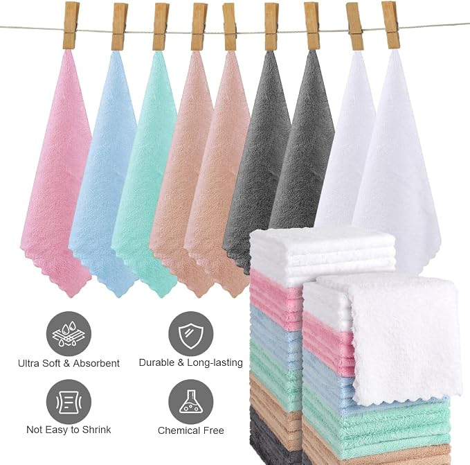 Orighty Ultra Soft Washcloths 48 Pack, Premium Microfiber Towel Sets 12 x 12 - Image 3