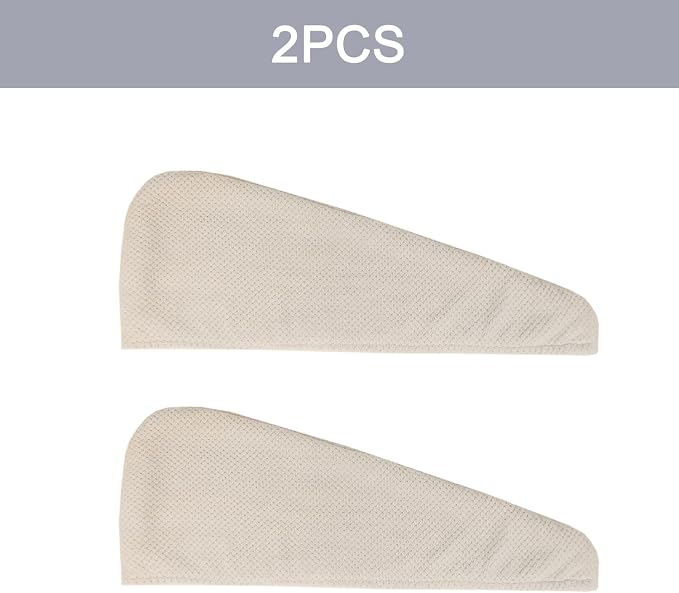 2 Pack Large Microfiber Hair Towel Wrap, Quick Dry Hair Towels - Image 3