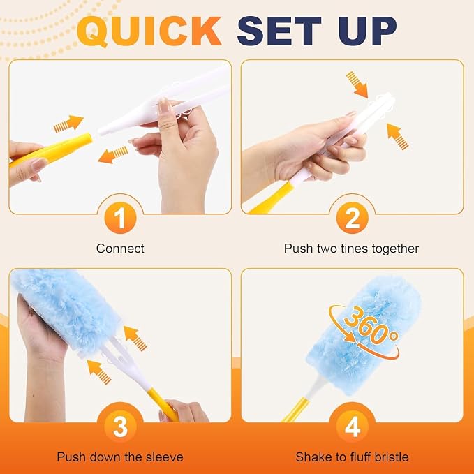 50 Pack Duster Refills for Swiffer Duster, Disposable Dusters Kit for Cleaning - Image 4