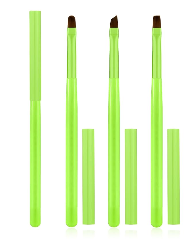 3PCS Nail Polish Clean Up Brush, Round&Falt&Angled Acetone Resistant Nail Brush by AMilHiTon