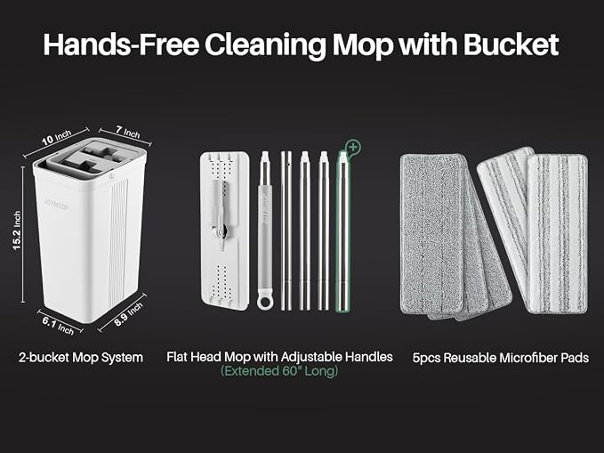 JOYMOOP Mop and Bucket with Wringer Set, Wet Dry Mops - Image 7