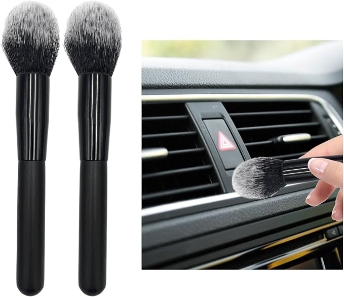 Ziciner 2 PCS Car Detailing Brush, Curved Soft Bristles Auto Removal Dust by Ziciner