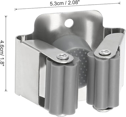 PATIKIL Broom and Mop Holder, 6 Pack Wall Mounted Stainless Steel Mop Hanger - Image 2