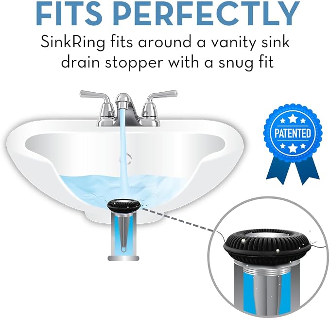 Bathroom Sink Hair Catcher for Pop-Up Drain – SinkRing 1.57" Precision Strainer - Image 2