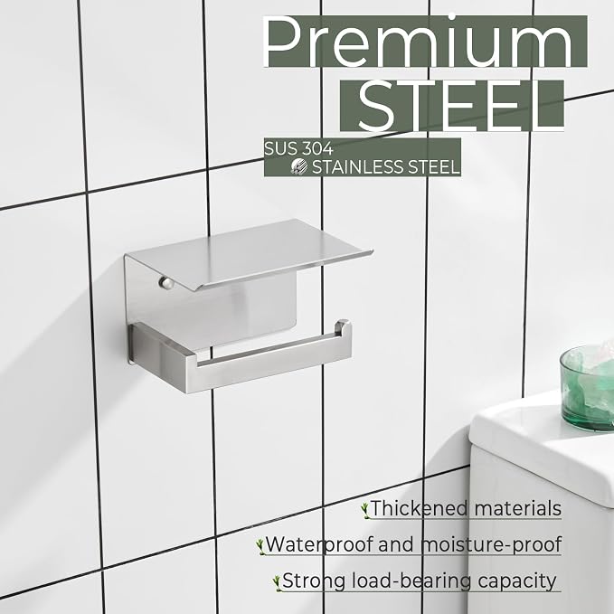KOKOSIRI Toilet Paper Roll Holder Brushed Nickel Toilet Paper Holder - Image 5