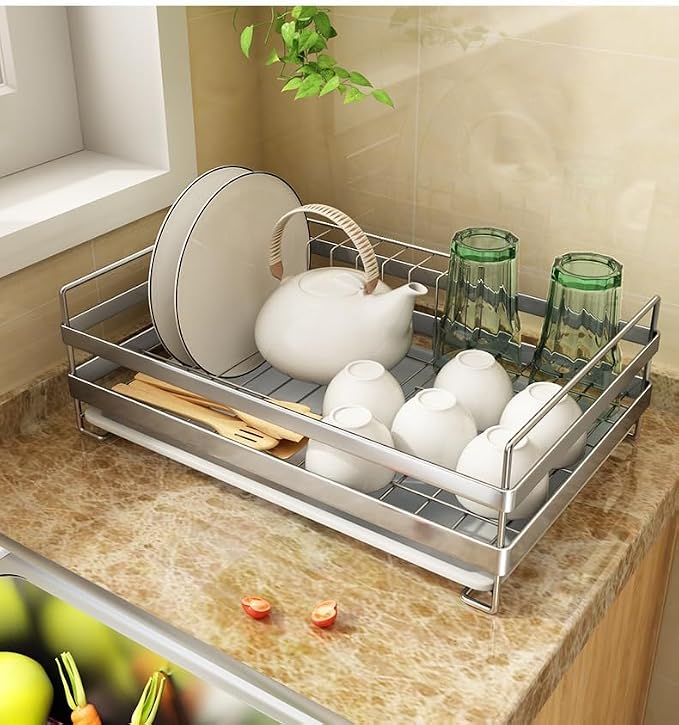Stainless Steel Dish Racks for Kitchen Counter by KUNNKU