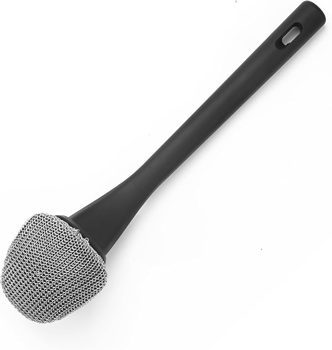 Bristle Free Grill Brush, Safe BBQ Cleaning Brush, Good Grip Chain Mail Grill - Image 4