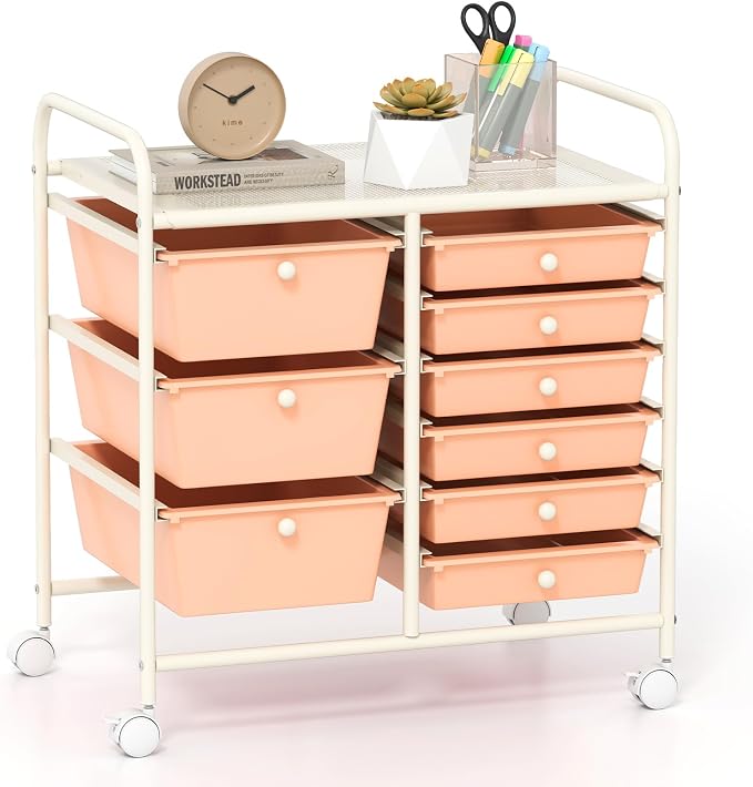 GOFLAME 9-Drawer Rolling Storage Cart, Mobile Utility Cart by GOFLAME