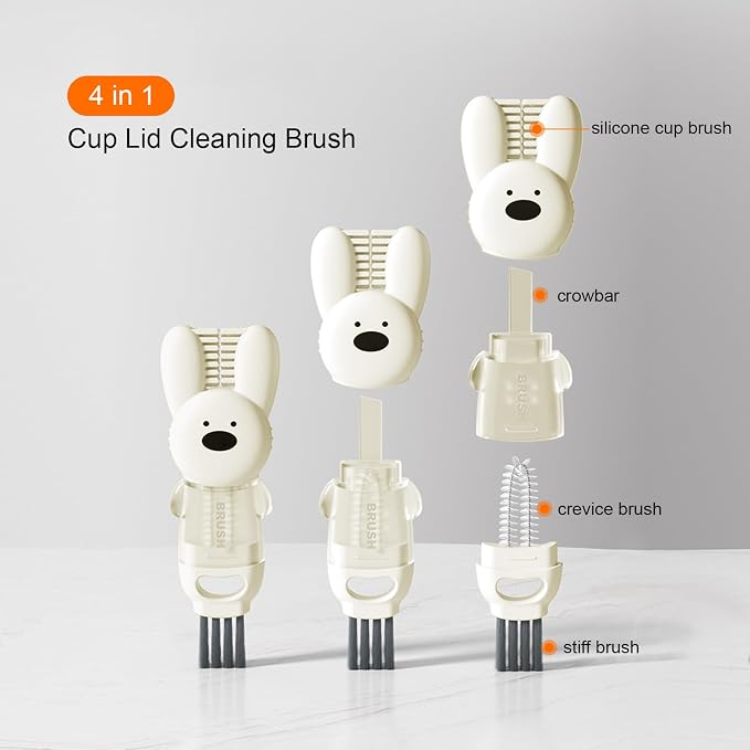 4 in 1 Cup Lid Cleaning Brush, Cup Crevice Cleaning Tools, Cup Lid Gap Cleaner - Image 2