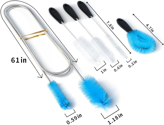 Flexible Sewer Brush, 61-Inch Long Dual Head Hose and Crevice Brush, and 3-Pack - Image 6