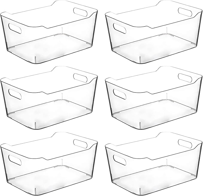 Clear Plastic Storage Bins, Pantry Organizers and Storage Containers, Large by CONTROLKITCHEN