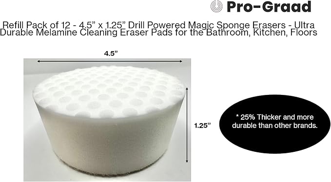 Refill Pack of 12 Drill Powered XL 4.5” Magic Sponge Erasers | Compatible - Image 2