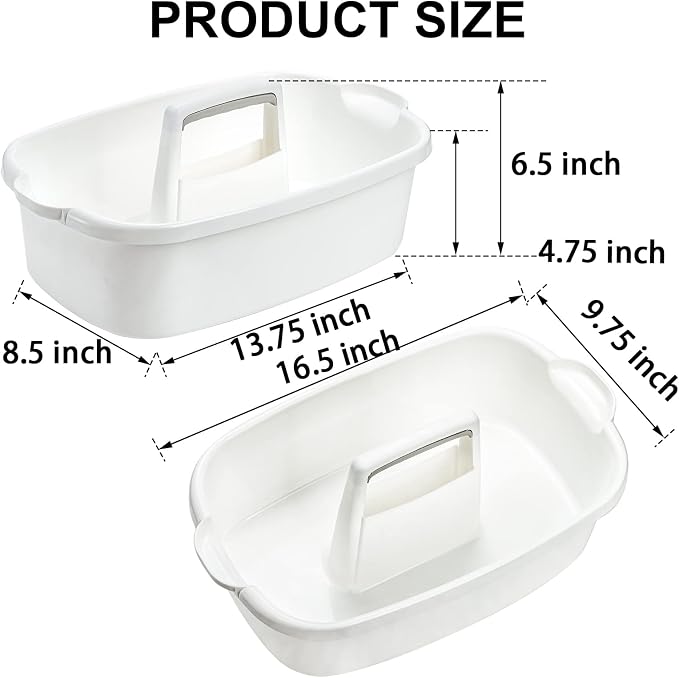 TOPZEA 2 Pack Cleaning Supplies Caddy, Large Plastic Cleaning Supply Organizer - Image 2