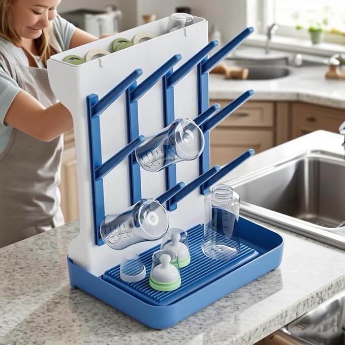 Tecdigbo Baby Bottle Drying Rack, Countertop Bottle Dryer, Cup Drying Rack - Image 2
