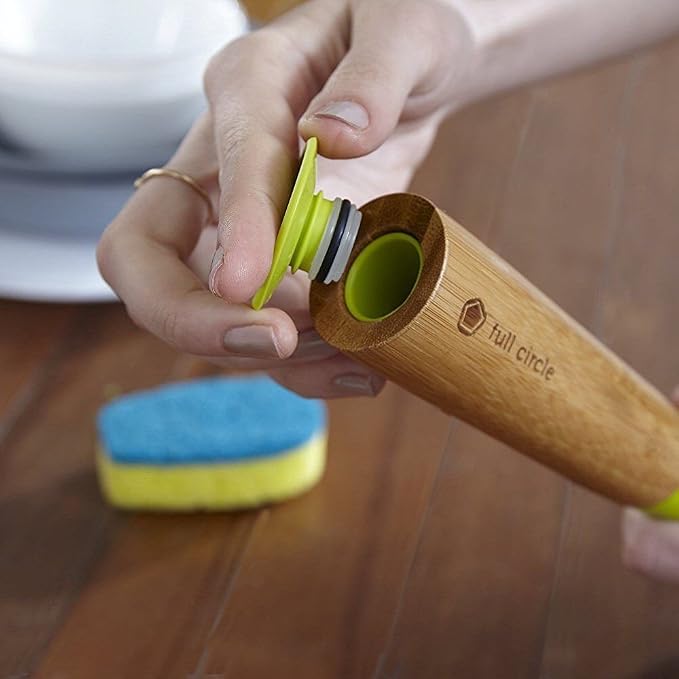 Full Circle Suds Up, Soap Dispensing Dish Brush, Tough Plant-Fiber Bristles & - Image 10