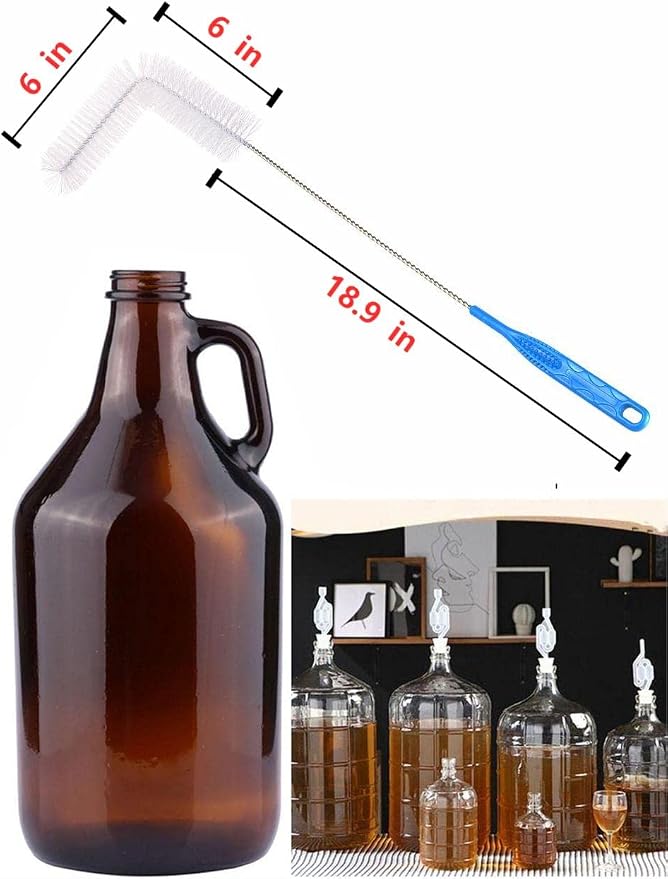 Carboy Brush, Cleaning 2 Piece 30 inch Nylon Brushes, and Stainless Steel - Image 2