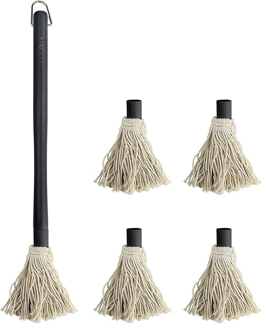 Grill Basting Mop, YFWOOD 18 Inch Grill Basting Brush BBQ Mop Black Wooden Long by YFWOOD