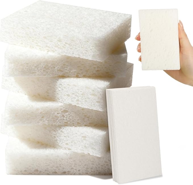 6 Pcs Kitchen Sponges for Dishes Cleaning, Non Scratch for Non Stick Cookware by Mkobon