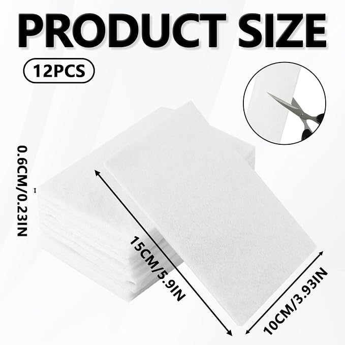 12PCS White Non Woven Pads & Non Scratch Scrubbing Pads 4x6 Inch Light Duty - Image 2