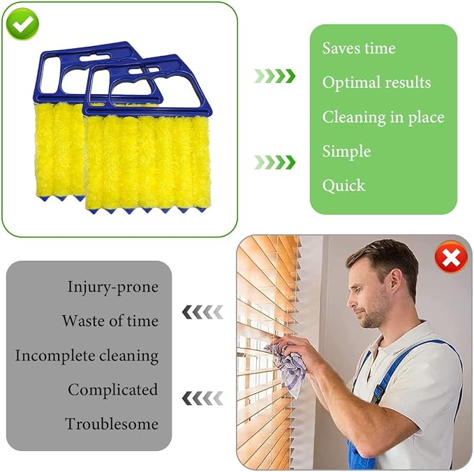 2 PCS Blind Cleaner Duster Tool, Window Venetian Hand-held 7 Finger Dusting - Image 5