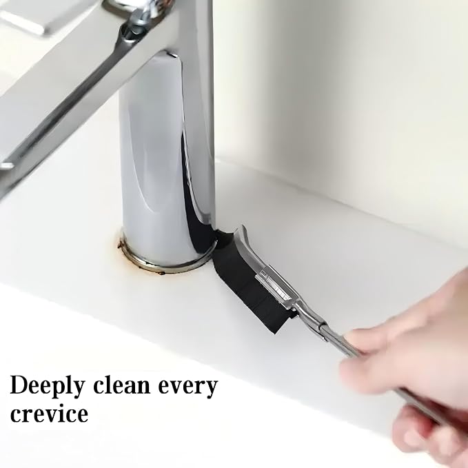 Crevice Cleaning Brush with Stainless Steel Handle – Long Handle Gap Scrubber - Image 2