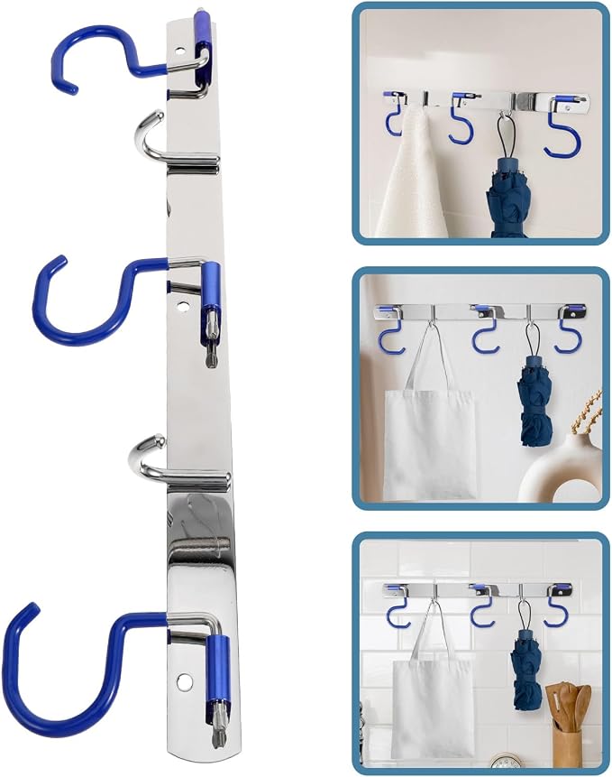 BESPORTBLE Stainless Steel Wall-Mounted Mop Holder and Multi-Function Storage - Image 9