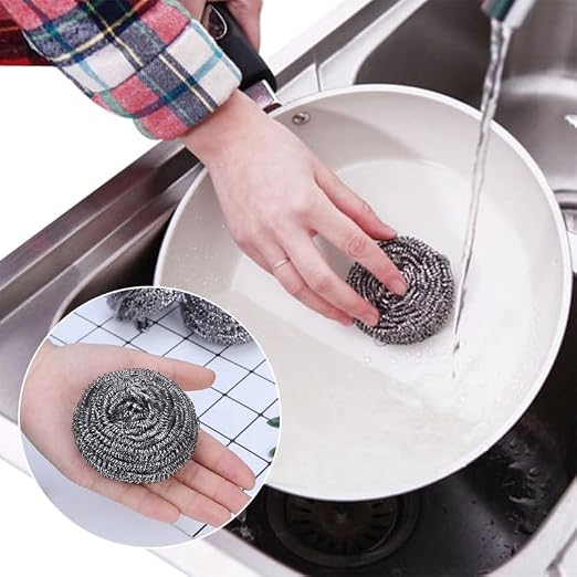 6 Pack Stainless Steel Wool Scrubber, Scrubbing Scouring Pad, Steel Wool - Image 7