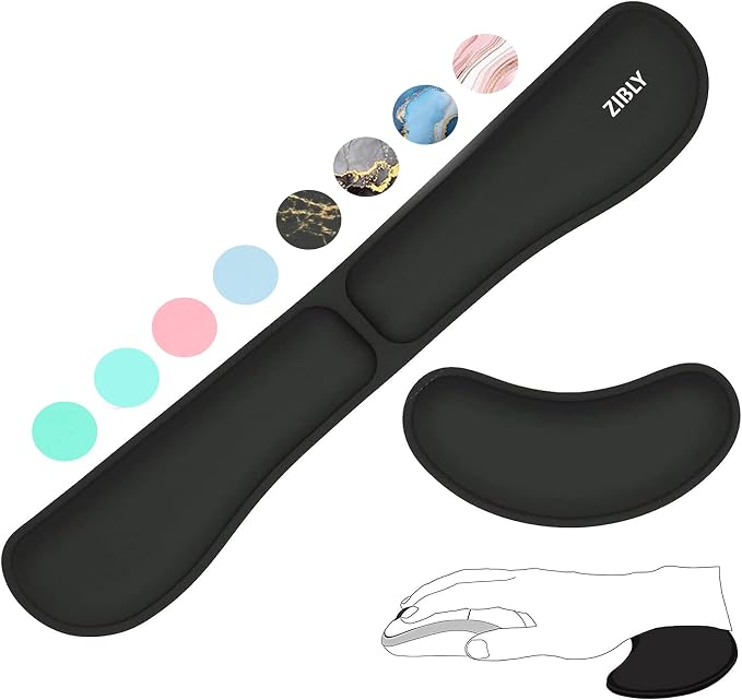 Zibly Ergonomic Gel Keyboard Wrist Rest & Mousepad Rests by Zibly