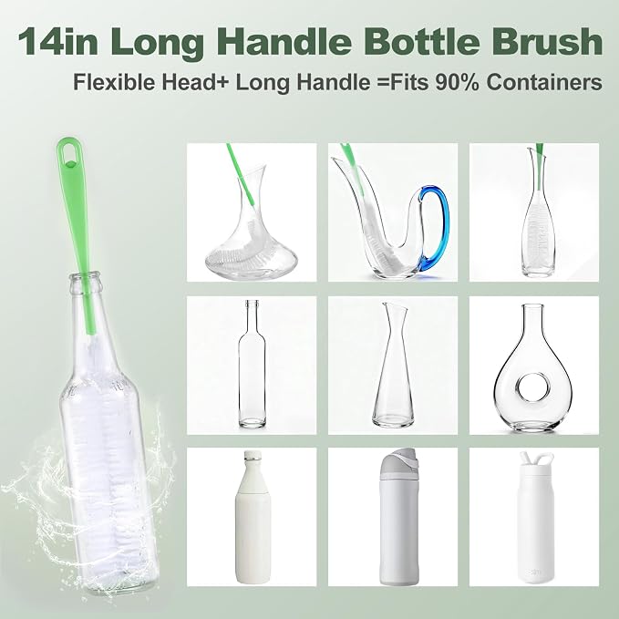 XYFuuee 5 Pack Bottle Brush Set, 5 in 1 Water Bottle Cleaning Brush, Long - Image 4