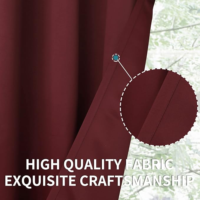 BGment Burgundy Half Window Curtains - Image 6
