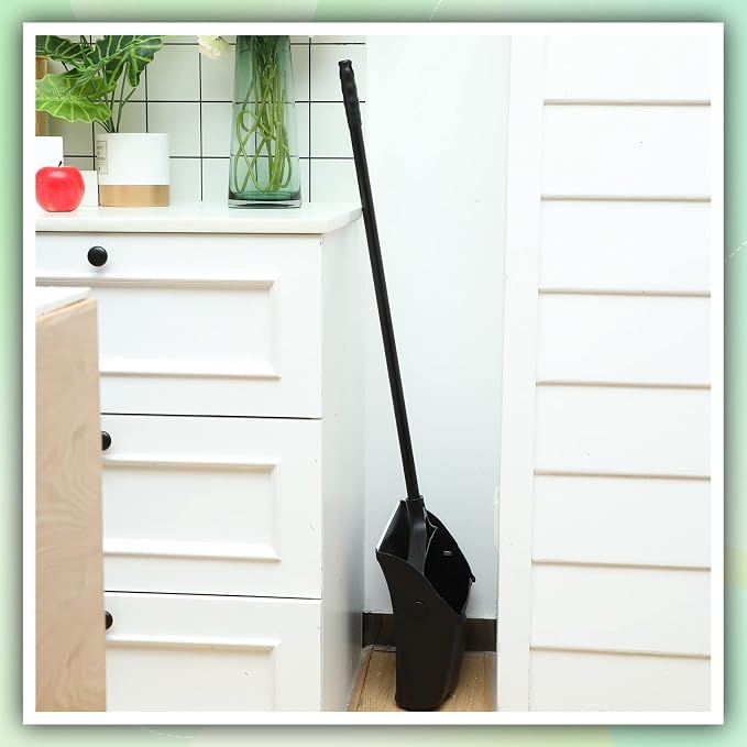 Weewooday 8 Pieces Commercial Lobby Dustpan Plastic Upright Dust Pan - Image 7