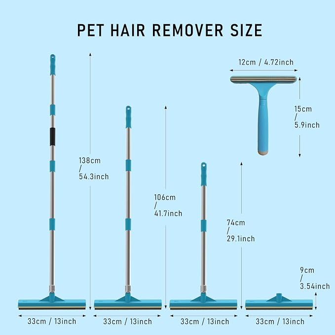 Upgraded Carpet Rake for Pet Hair Removal, 3 in 1 Rubber Broom and Carpet Brush - Image 5