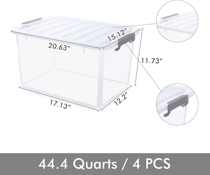 Citylife 44.4 QT Plastic Storage Bins - Image 2