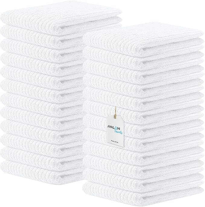 Avalon Towels Ribbed Bar Mop Towels Size 16"x19" – Absorbent and Durable by AvalonTowels
