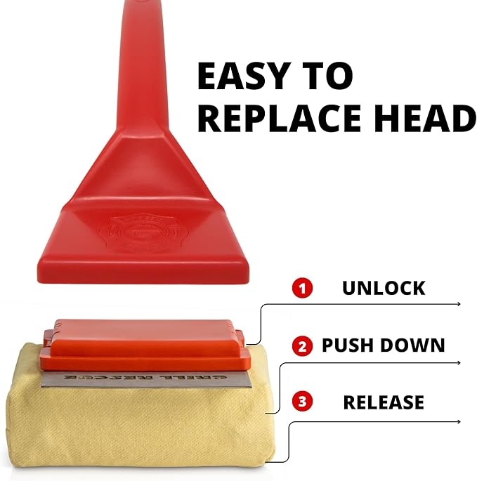 Grill Rescue BBQ Replaceable Scraper Cleaning Head, Bristle Free - Image 3