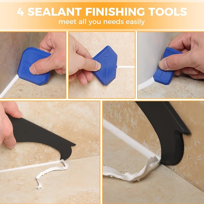 Saker Silicone Caulking Tools-3 in 1 Sealant Finishing Tool Grout Remove - Image 3