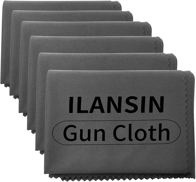 10/6Pack Technology Microfiber Black/Gray Gun Cleaning Cloth-Large Size-Lint by ILANSIN