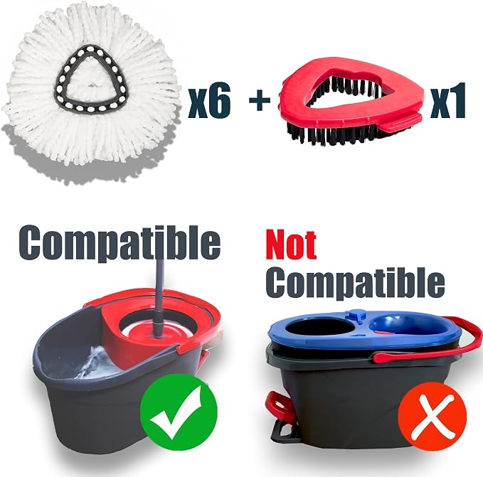 7 Pack Mop Head Replacement for O Cedar: Spin Mop Refill Compatible - Image 2