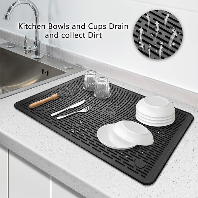 28"X20" Dish Drying Mat, Silicone Drying Mat - Image 2