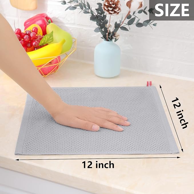 Homaxy 100% Cotton Waffle Weave Kitchen Dish Cloths, Quick Drying Dish Rags - Image 5