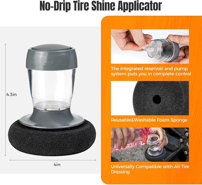9Pcs Car Wheel Brush kit, Tire Brush, Microfiber Flat Wheel Cleaner Brush - Image 6