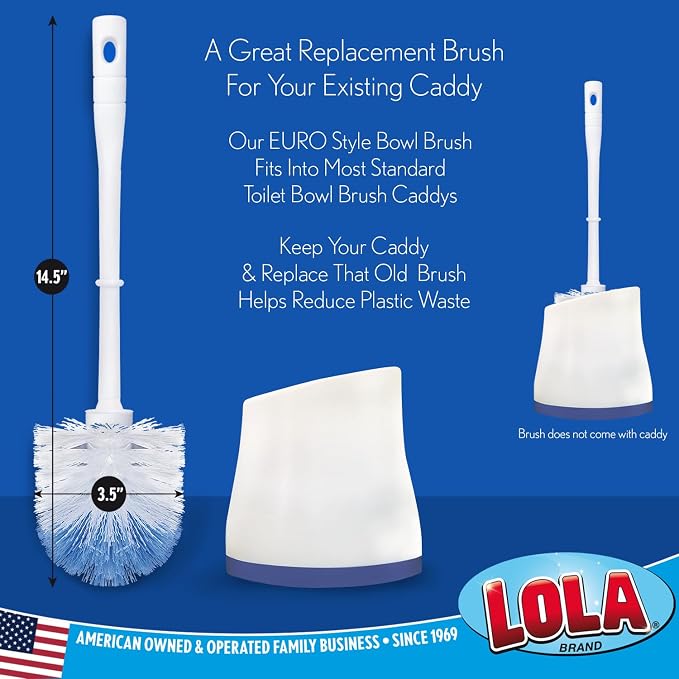 LOLA Classic Toilet Brush, Durable Fiber Stiff Bristles, Compact Size, - Image 3