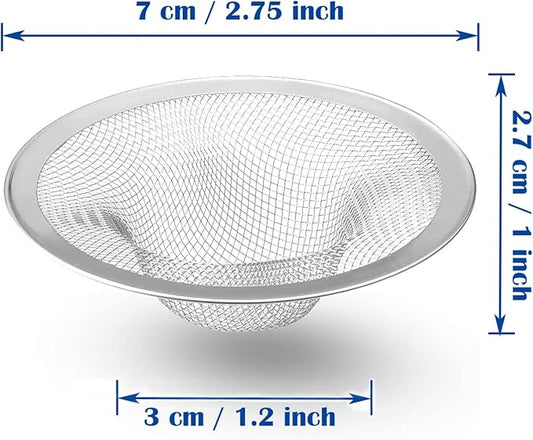 50 pcs Heavy Duty Stainless Steel Slop Basket Filter Trap, 2.75" Top / 1" Mesh - Image 2