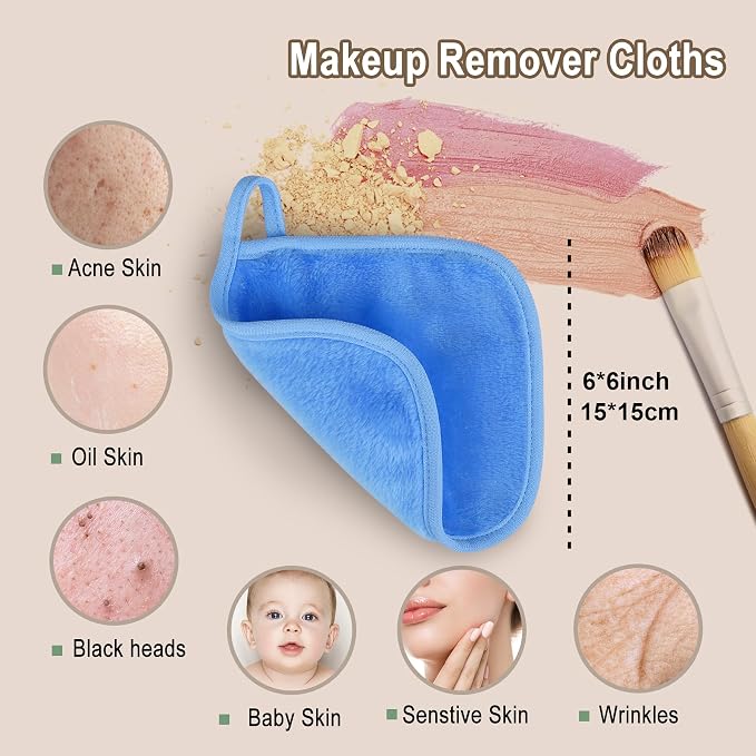KODAMO Makeup Remover Cloth, Reusable Makeup Remover Pads Washable - Image 3
