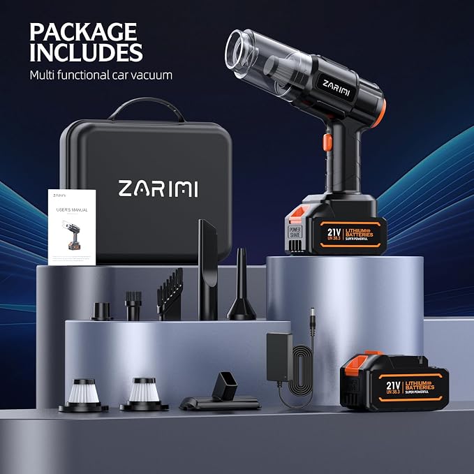 Car Vacuum Portable Cordless, 000Pa High Power Dust Buster, 6-in-1 Handheld - Image 7
