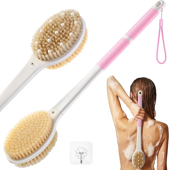 Shower Brush for Massage Dry Brushing: Back Scrubber for Shower by Rafow