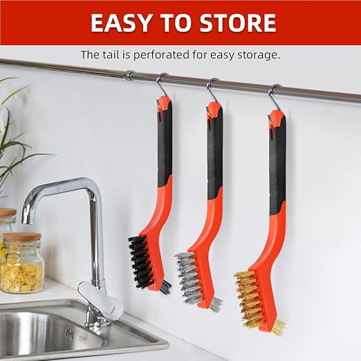 3pcs Wire Brushes for Cleaning Rust, Upgrade Wire Brush Set - Image 5